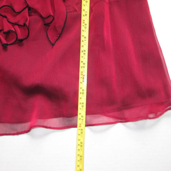Collection Dressbarn womens Sz 22W red ruffle blouse top long sleeve witchy Y2K - Picture 9 of 12